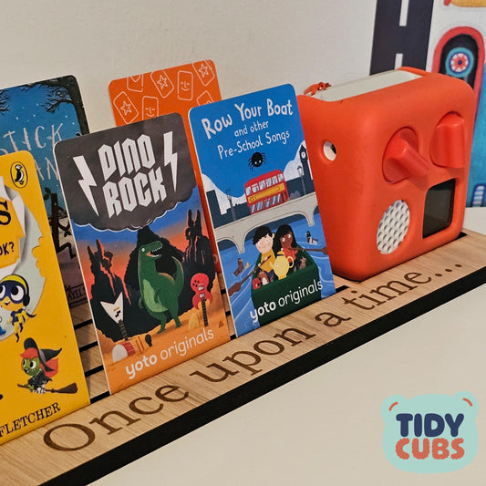 Wooden Yoto Mini and Audio Card Storage Board