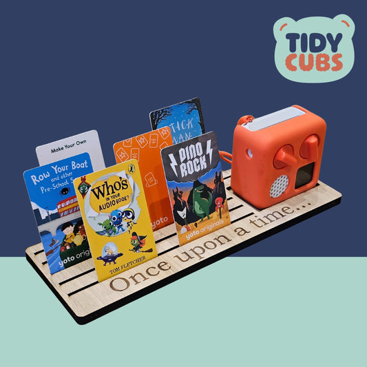 Wooden Yoto Mini and Audio Card Storage Board