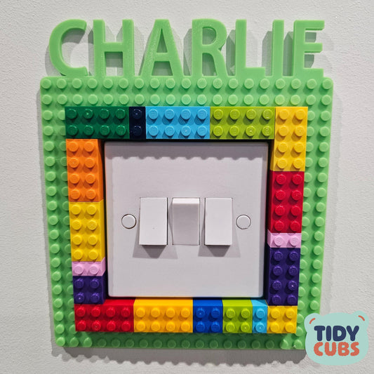Personalised Building Brick Light Switch Surround UK EU