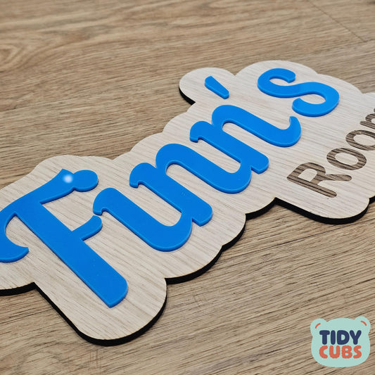 Custom Acrylic & Wood Name Room Sign