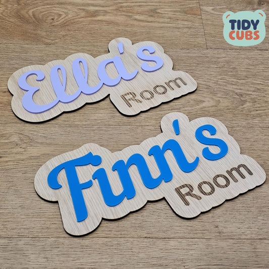 Custom Acrylic & Wood Name Room Sign