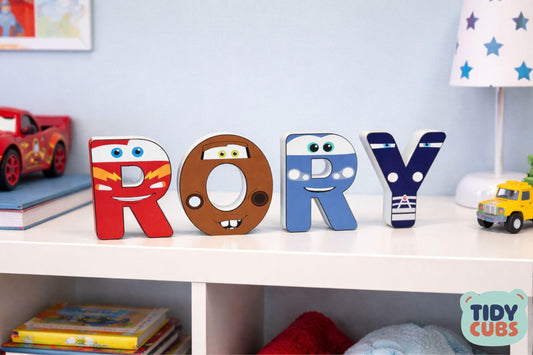 Custom 12cm Cars Themed Letter Name Sign