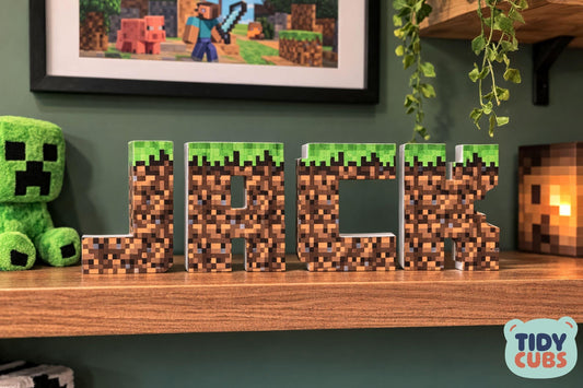 Custom 12cm Minecraft Themed Letter Name Sign