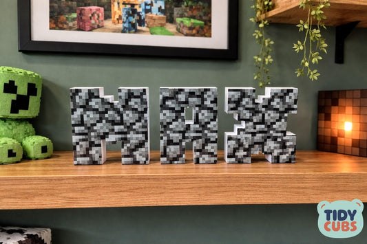 Custom 12cm Minecraft Themed Letter Name Sign
